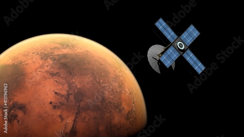 space probe orbiting mars photo