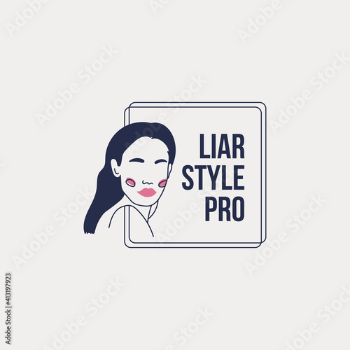 Hand drawn fashion woman logo template