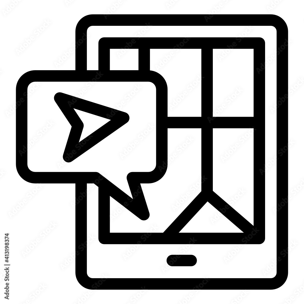 Navigation chat in solid style icon
Navigation chat in solid style icon