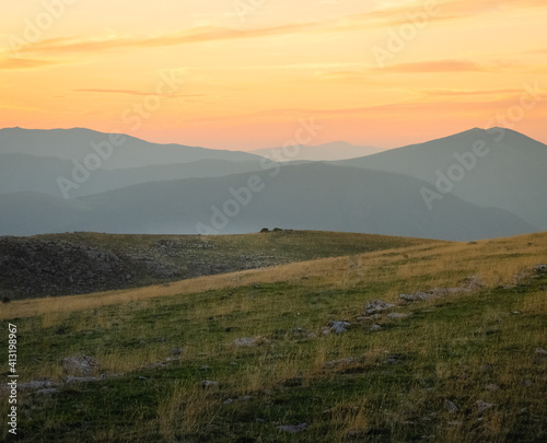 Sunset in the mountains in Cameros La Rioja