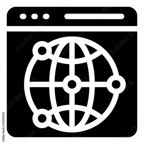 
Web browsing glyph icon, editable vector 
