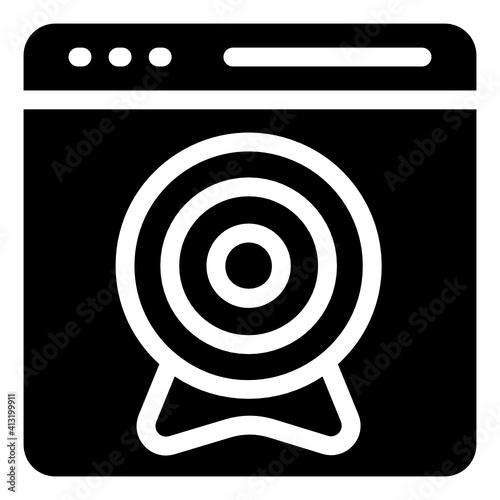 
Website cam in glyph style icon, editable vector 
