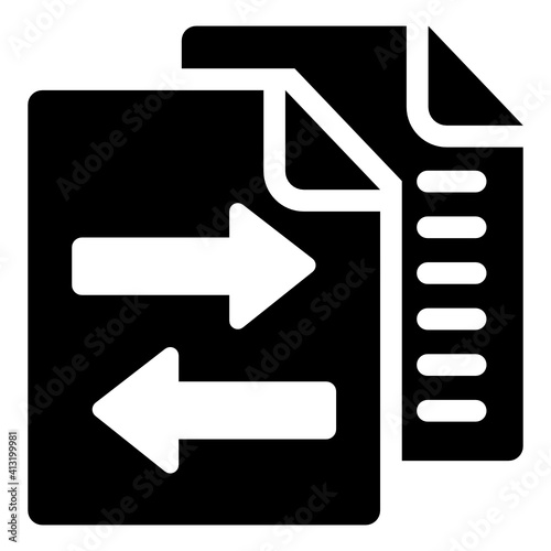 
Document transferring in glyph style icon 
