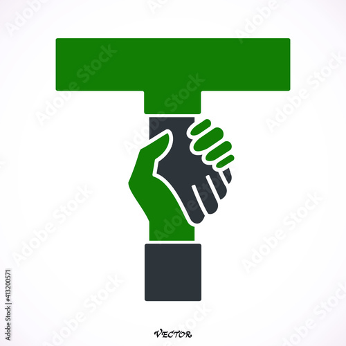 T- letter icon abstract logo design vector template. Business offer, partnership icon. Vector illustration