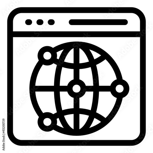 
Web browsing glyph icon, editable vector 
