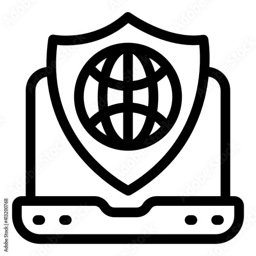 
Secure browsing in glyph style icon, editable vector 
