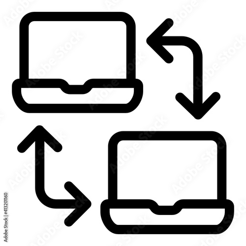 
Laptop sharing glyph style editable icon 
