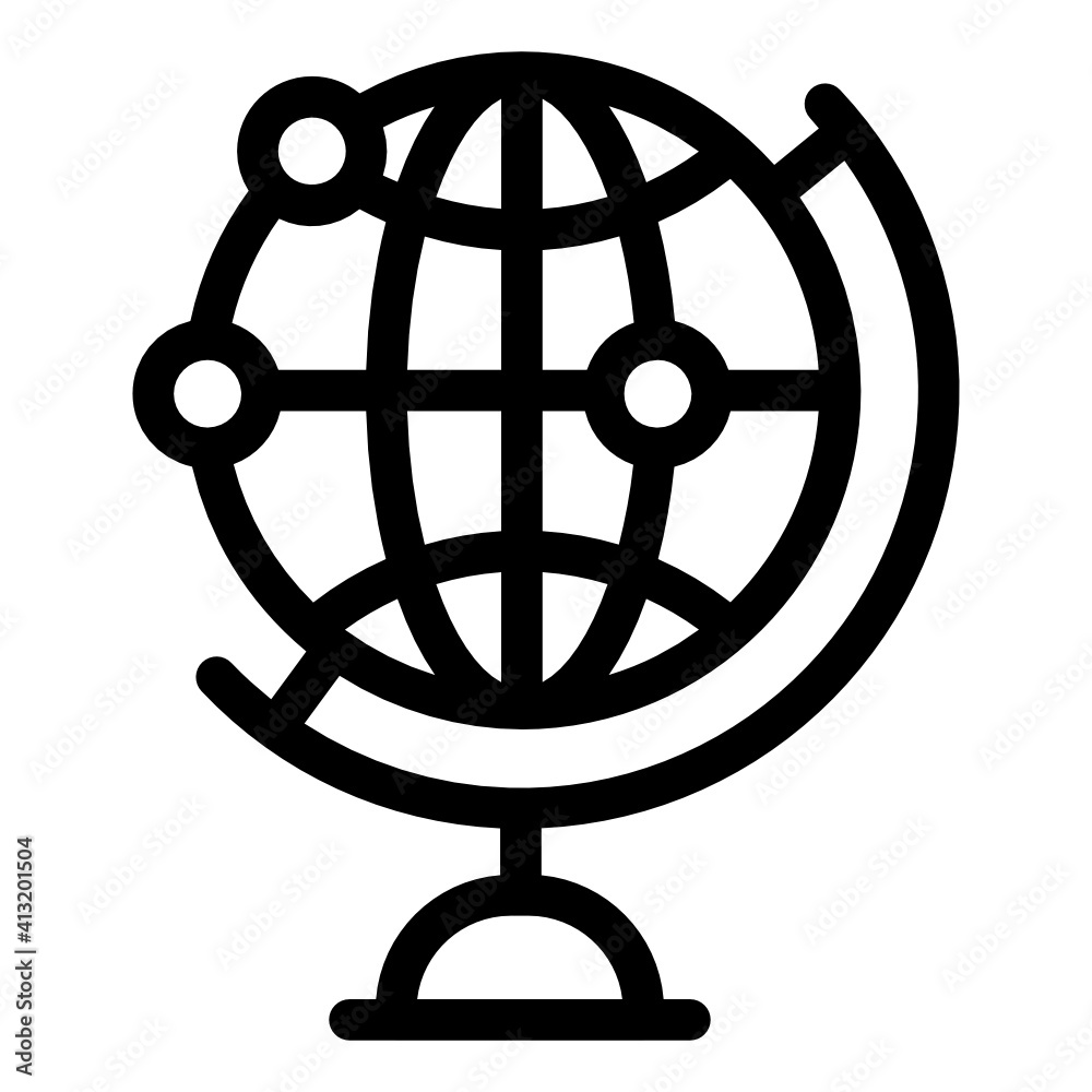 
Table globe glyph style editable icon 

