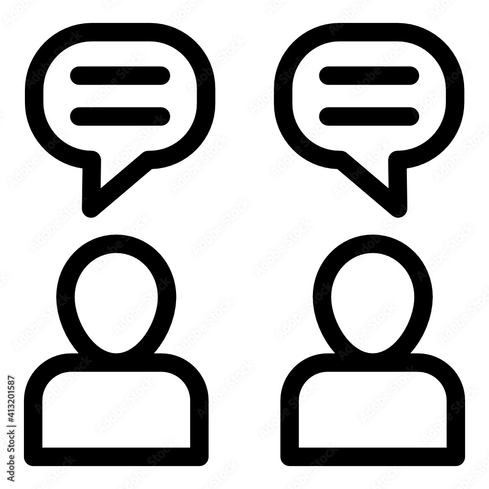 Man with chat bubbles denoting glyph icon of conversation
Man with chat bubbles denoting glyph icon of conversation