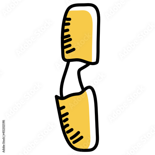 
Doodle style editable and trendy icon of cheese stick 
