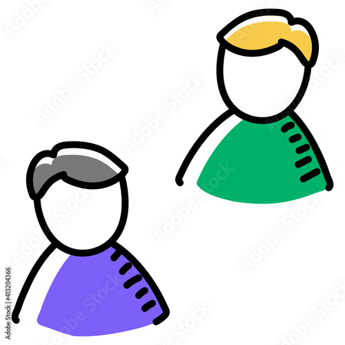 
Social distancing hand drawn icon, editable vector 

