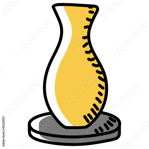 
Pottery hand drawn editable icon, decoration piece
