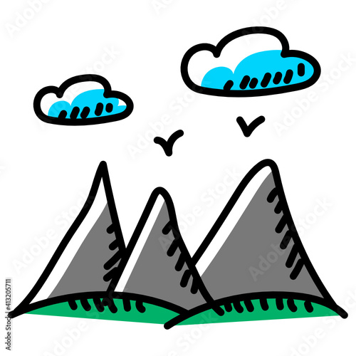 
Camp hand drawn icon, editable vector 
