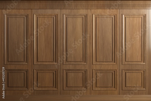Fototapeta Naklejka Na Ścianę i Meble -  Classic wall vintage oak wood panels