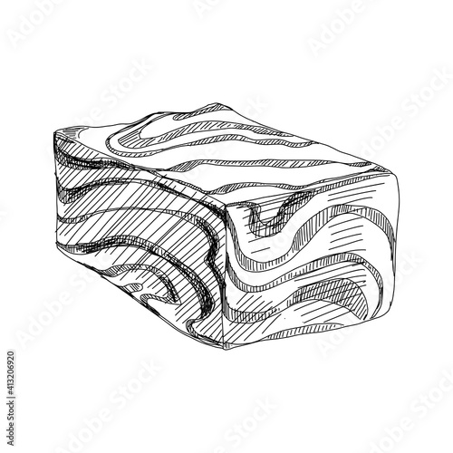 Halva, eastern delicacy , retro hand drawn vector illustration.