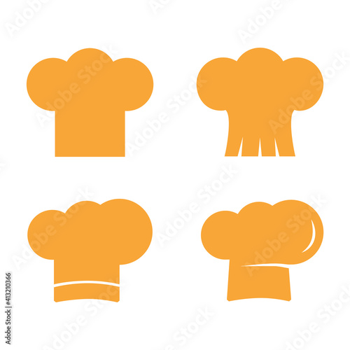 Chef hat icon set isolated on white background. Chef hat icons for symbol, label, logo, menu and web site. Chef hat, vector illustration
