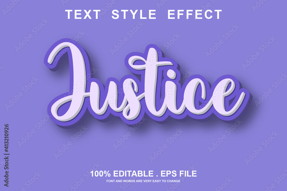 justice text effect editable