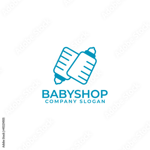 Modern baby shop logo template vektor
