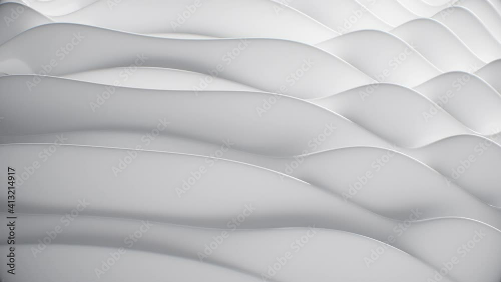 White Background Smoothly Waves Flowing animation seamles loop 4k 
