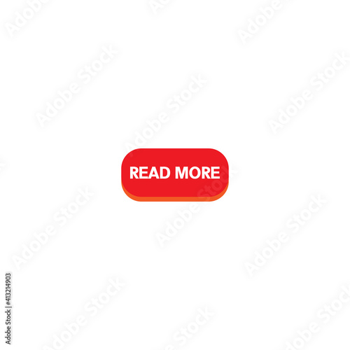 Flat read more button. Next icon. Logo design element 