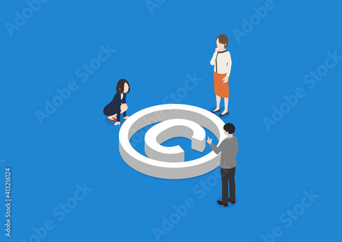 コピーライトと著作権の問題のイラスト素材