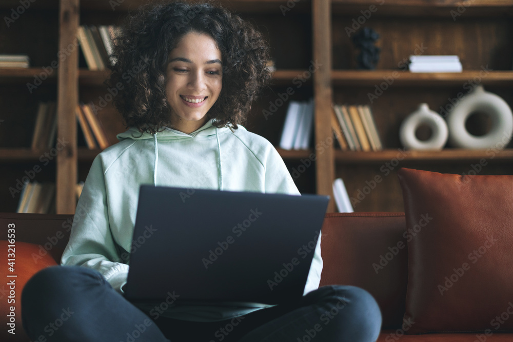 African american woman using modern laptop computer African american woman using modern laptop computer
