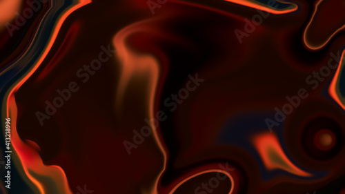 Abstract background with squiggly lines and a combination of bright orange and blue colors