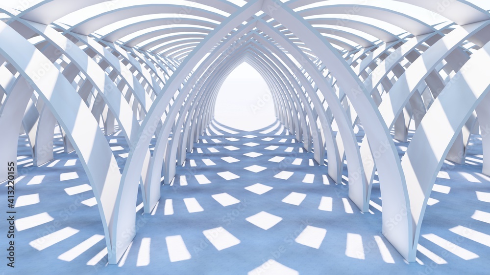 Abstract architecture background arched interior 3d render Abstract architecture background arched interior 3d render