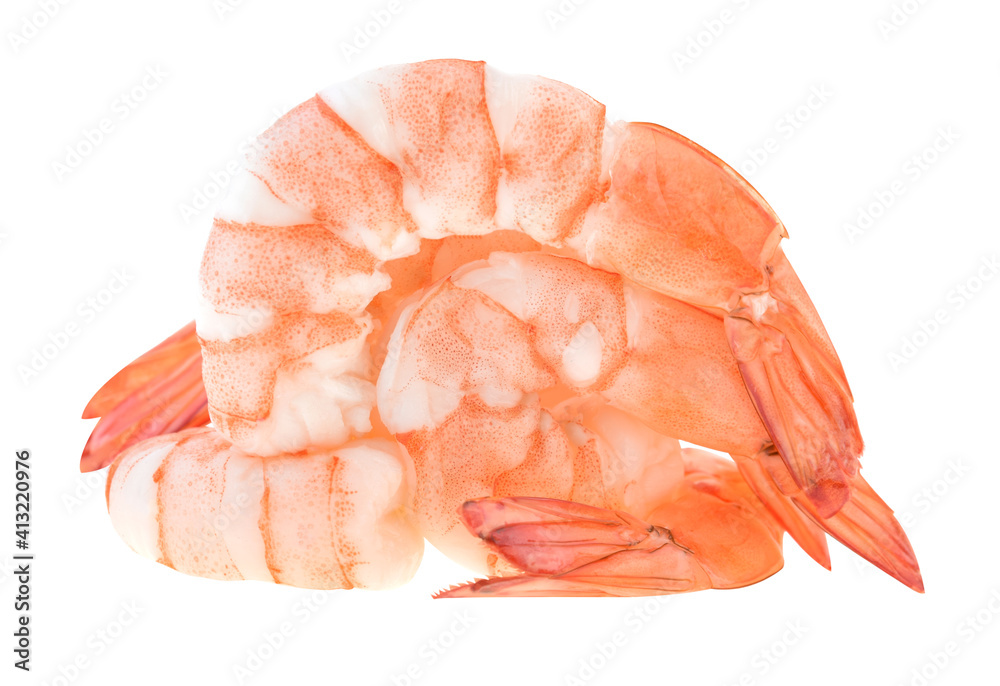Cooked shrimps isolated on white background. Cooked shrimps isolated on white background.