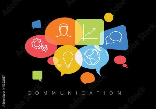 Communication concept illustration with icons