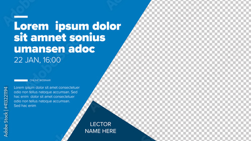 Social media event cover template for online webinar