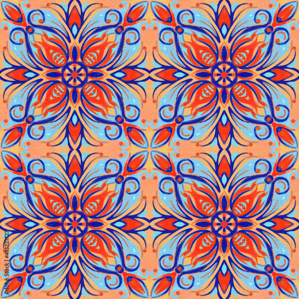 stylized ethnic pattern.