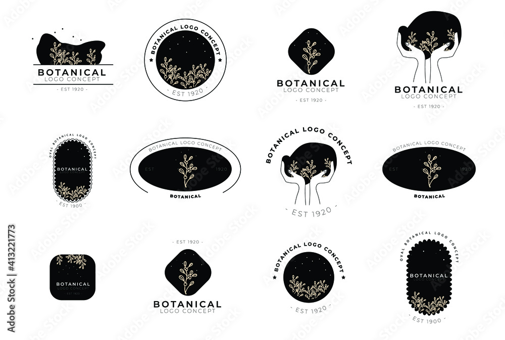 Minimal feminine modern botanical floral organic natural 

abstract seasonal classical floral logo design