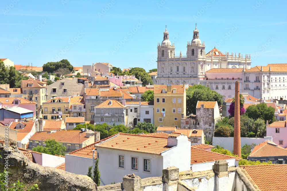 View of Lisbon and the Monastery of Sao Vicente de Fora, Portugal