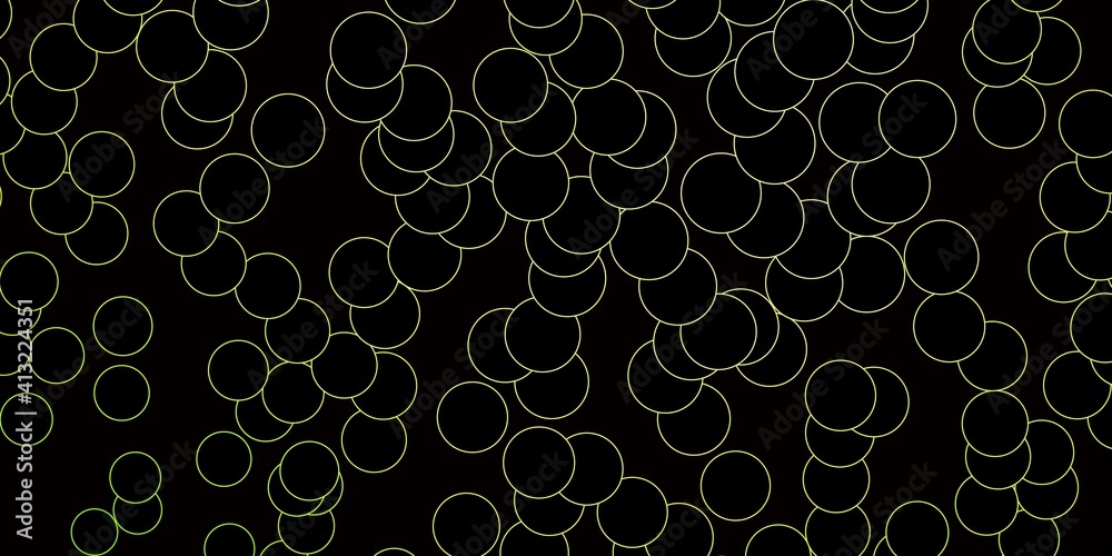 Dark Green, Yellow vector texture with disks. Dark Green, Yellow vector texture with disks.