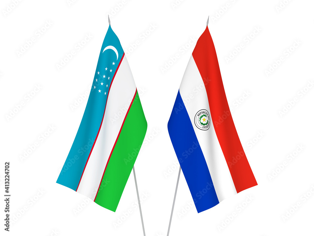 Uzbekistan and Paraguay flags