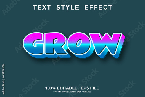 grow text effect editable