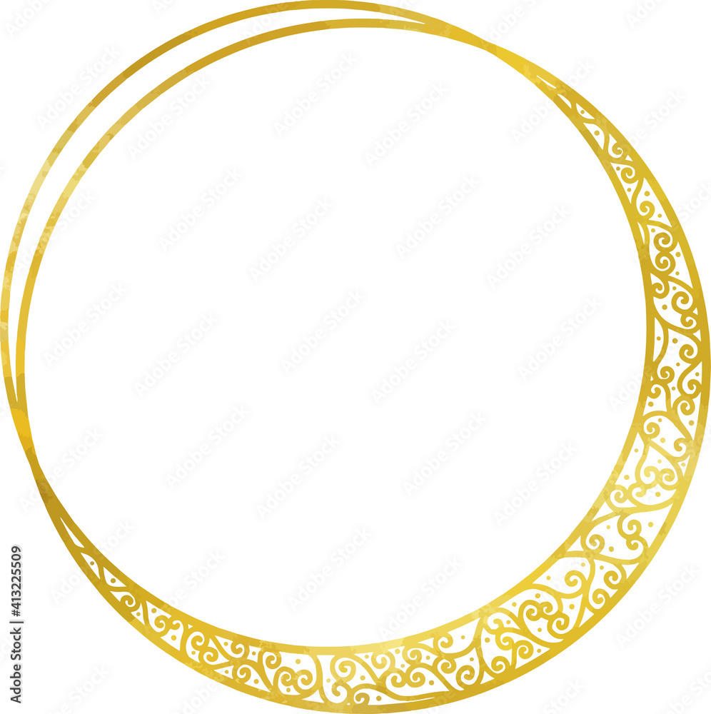 ゴールドの円形フレーム ベクター素材 Stock Vector Adobe Stock