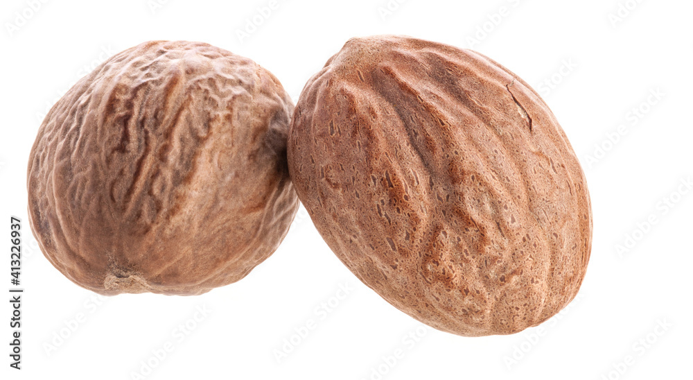 Nutmeg isolated on white background Nutmeg isolated on white background