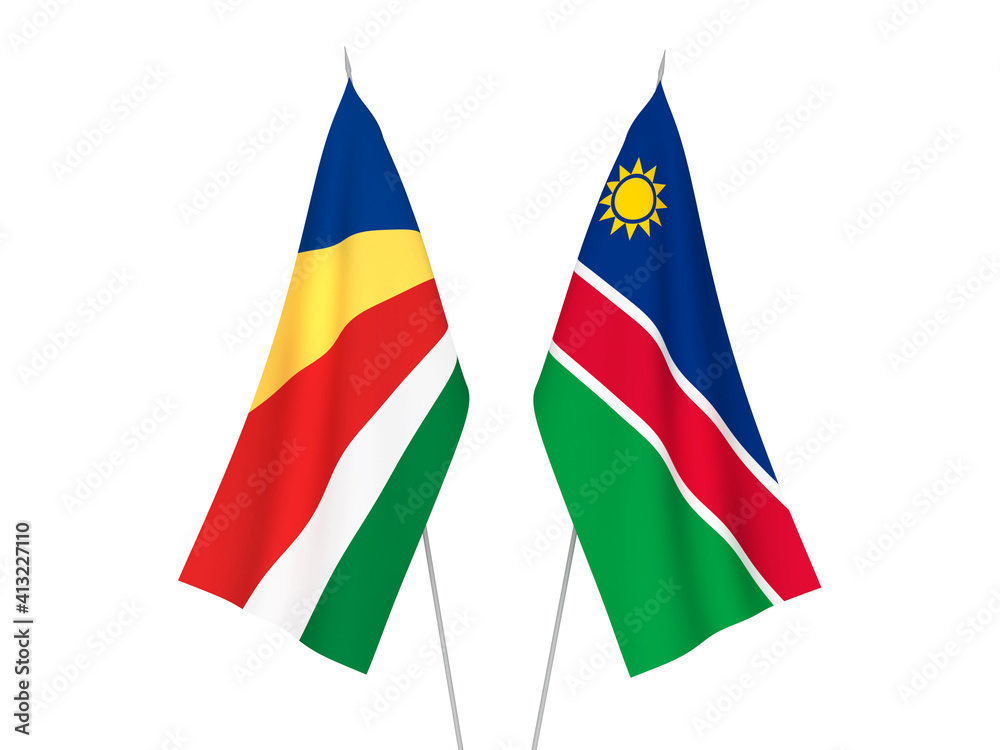 Seychelles and Republic of Namibia flags
