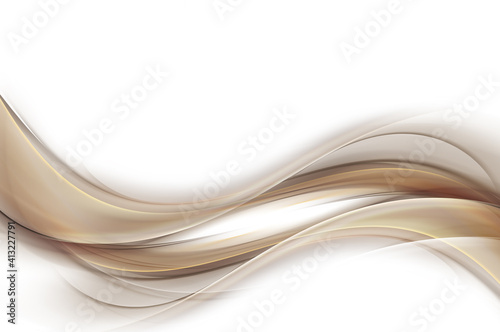 Brown and gold modern abstract waves texture. Blurred pattern effect background. 