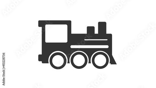 Minimal train logo sign isolated on white background