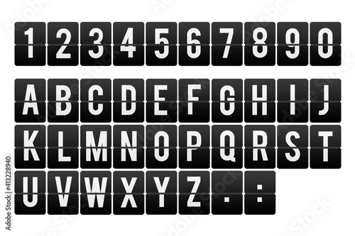 Flip board font set, mechanical display design