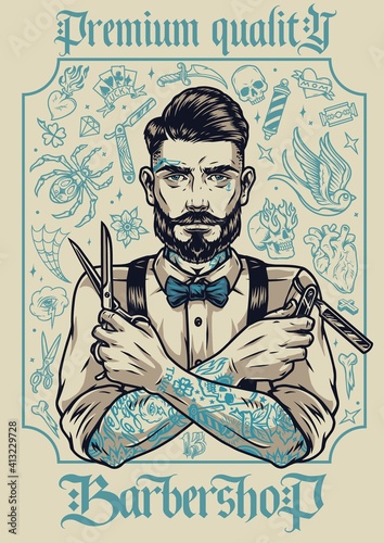 Barbershop vintage composition