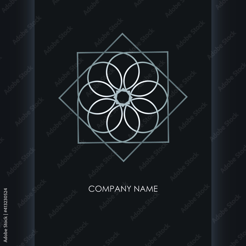 Fototapeta premium Grey steel geometric logo. Luxurious styled corporate Identity. Vector illustration