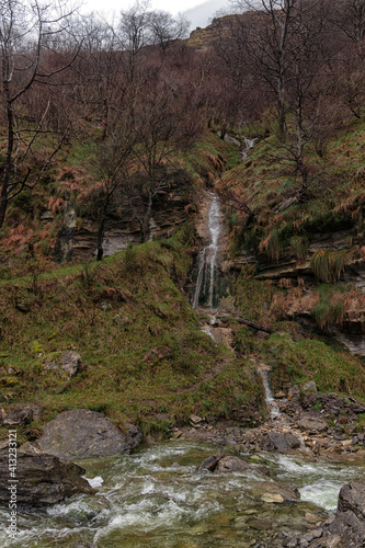 wild waterfall in vizcaya in spain in the town of delika in the river nervion photo