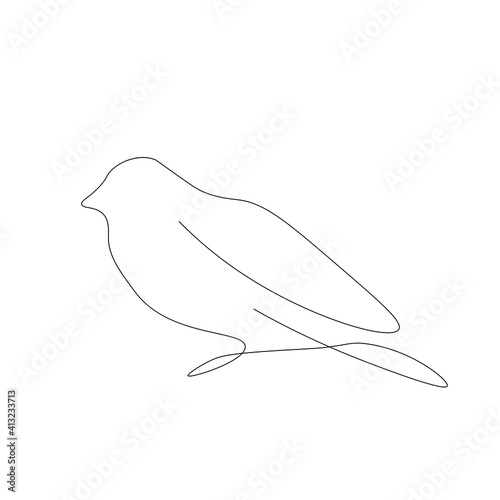 Bird silhouette on white background, vector illustration