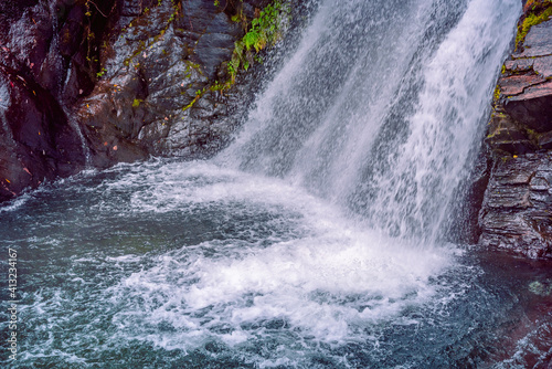 Milky Bhagsunag waterfall at McLeod Ganj in Dharamsala, Himachal Pradesh, India photo