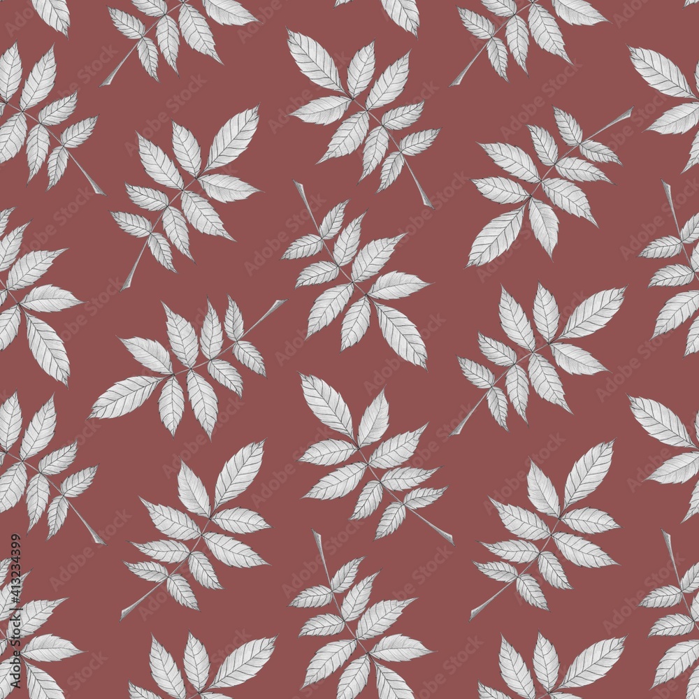 RED SEAMLESS BACKGROUND WITH ASH MAPLE RED SEAMLESS BACKGROUND WITH ASH MAPLE