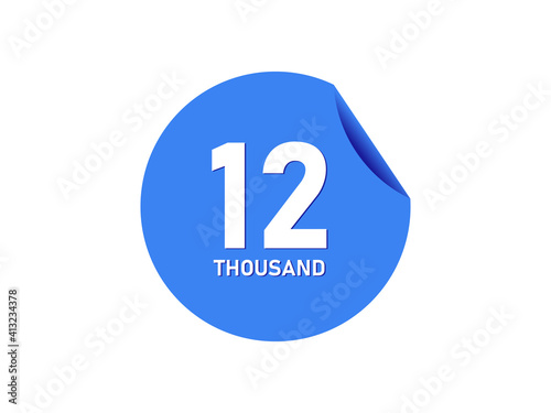 12 Thousand texts on the blue sticker photo